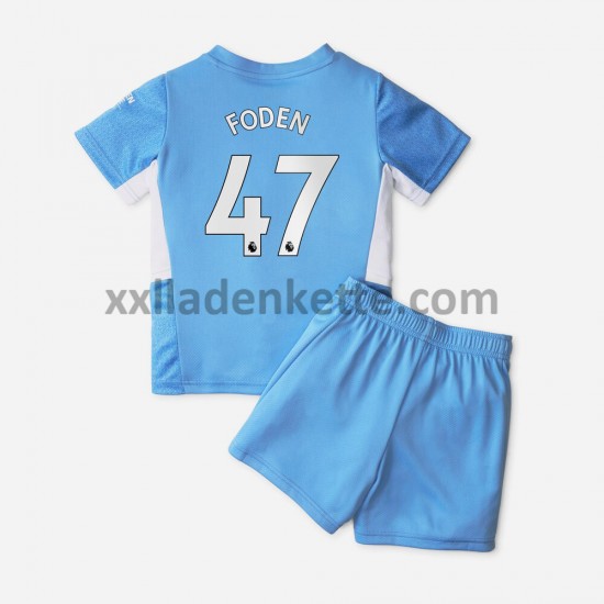 Fußballtrikot Manchester City Phil Foden 47 Kinder Heim 2021-2022 Kurzarm