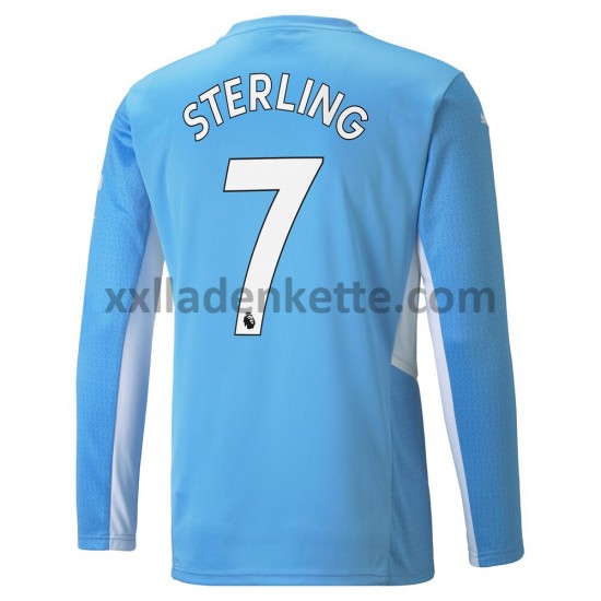 Fußballtrikot Manchester City Raheem Sterling 7 Heim 2021-2022 Langarm