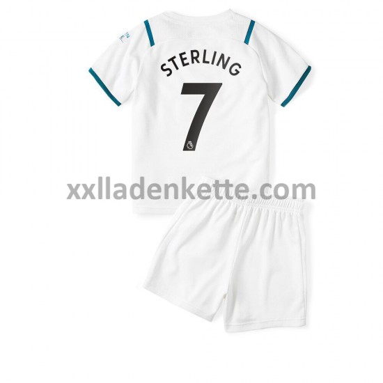 Fußballtrikot Manchester City Raheem Sterling 7 Kinder Auswärts 2021-2022 Kurzarm