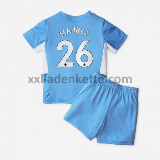 Fußballtrikot Manchester City Riyad Mahrez 26 Kinder Heim 2021-2022 Kurzarm