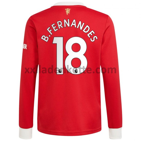 Fußballtrikot Manchester United Bruno Fernandes 18 Heim 2021-2022 Langarm