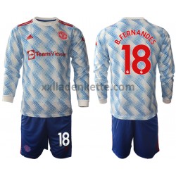 Fußballtrikot Manchester United Bruno Fernandes 18 Kinder Auswärts 2021-2022 Langarm
