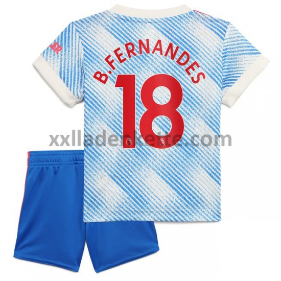 Fußballtrikot Manchester United Bruno Fernandes 18 Kinder Auswärts 2021-2022 Kurzarm