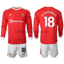 Fußballtrikot Manchester United Bruno Fernandes 18 Kinder Heim 2021-2022 Langarm