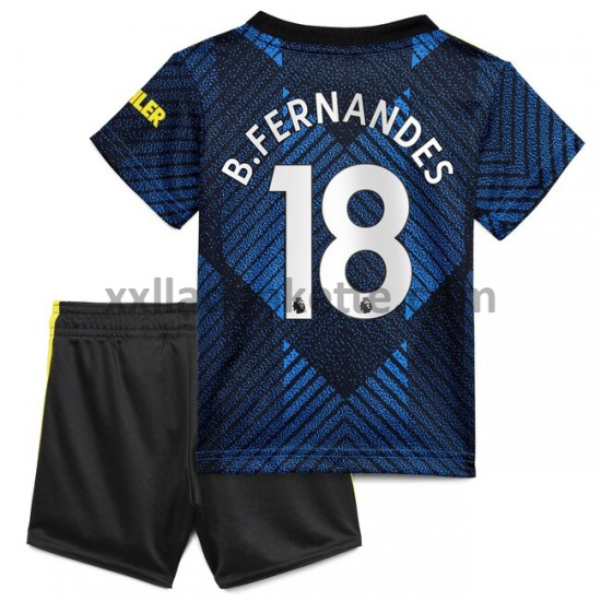 Fußballtrikot Manchester United Bruno Fernandes 18 Kinder Ausweich 2021-2022 Kurzarm