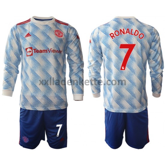 Fußballtrikot Manchester United Cristiano Ronaldo 7 Kinder Auswärts 2021-2022 Langarm