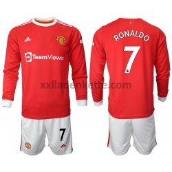 Fußballtrikot Manchester United Cristiano Ronaldo 7 Kinder Heim 2021-2022 Langarm