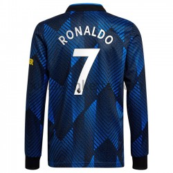 Fußballtrikot Manchester United Cristiano Ronaldo 7 Ausweich 2021-2022 Langarm