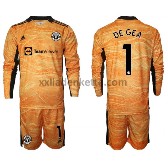 Fußballtrikot Manchester United David de Gea 1 Torwart Kinder Heim 2021-2022 Langarm
