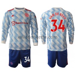 Fußballtrikot Manchester United Donny Van De Beek 34 Kinder Auswärts 2021-2022 Langarm
