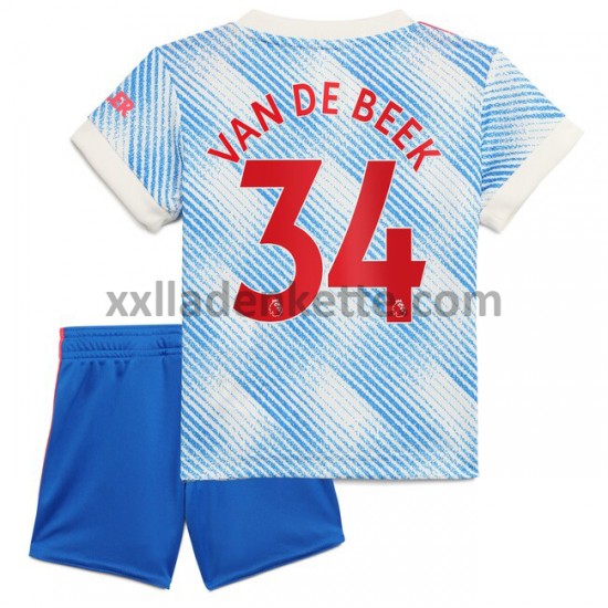 Fußballtrikot Manchester United Donny Van De Beek 34 Kinder Auswärts 2021-2022 Kurzarm
