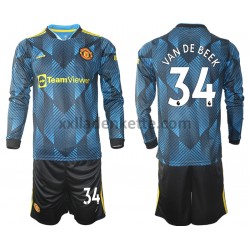Fußballtrikot Manchester United Donny Van De Beek 34 Kinder Ausweich 2021-2022 Langarm