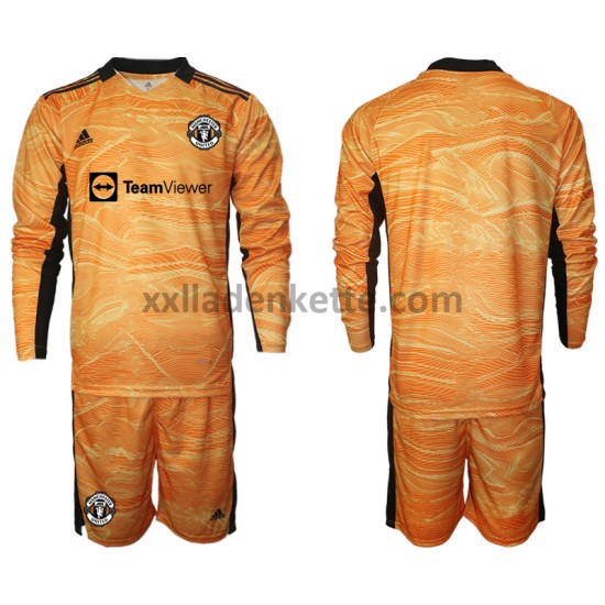 Fußballtrikot Manchester United Torwart Kinder Heim 2021-2022 Langarm