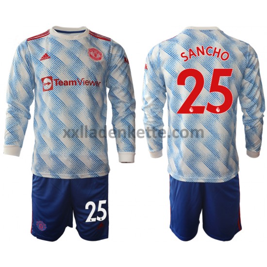 Fußballtrikot Manchester United Jadon Sancho 25 Kinder Auswärts 2021-2022 Langarm