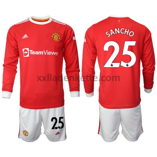 Fußballtrikot Manchester United Jadon Sancho 25 Kinder Heim 2021-2022 Langarm