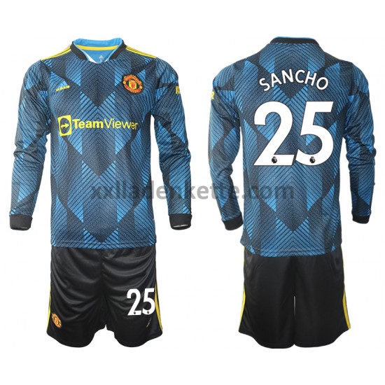 Fußballtrikot Manchester United Jadon Sancho 25 Kinder Ausweich 2021-2022 Langarm
