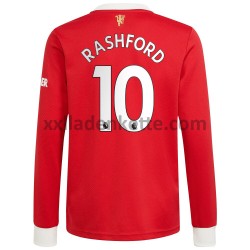 Fußballtrikot Manchester United Marcus Rashford 10 Heim 2021-2022 Langarm