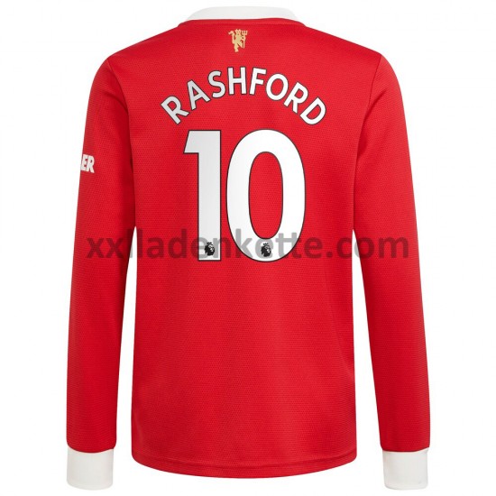 Fußballtrikot Manchester United Marcus Rashford 10 Heim 2021-2022 Langarm