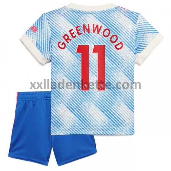 Fußballtrikot Manchester United Mason Greenwood 11 Kinder Auswärts 2021-2022 Kurzarm