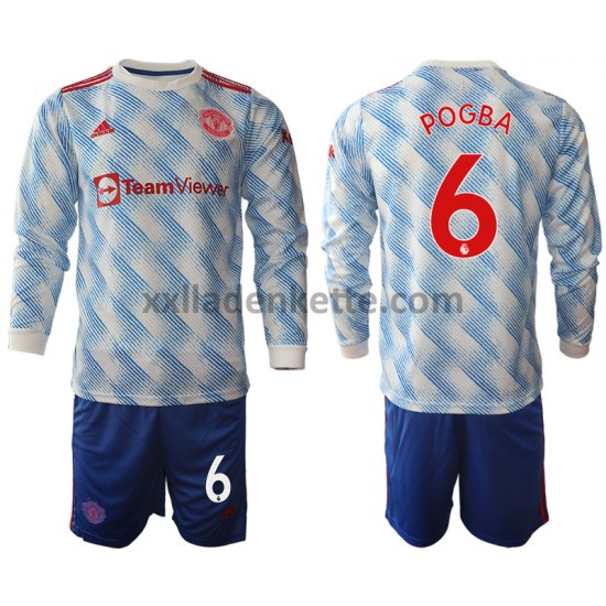 Fußballtrikot Manchester United Paul Pogba 6 Kinder Auswärts 2021-2022 Langarm