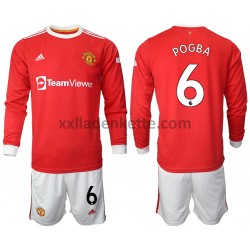 Fußballtrikot Manchester United Paul Pogba 6 Kinder Heim 2021-2022 Langarm