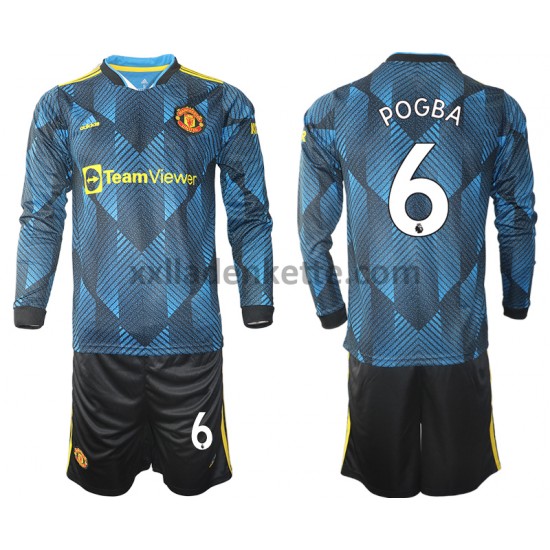 Fußballtrikot Manchester United Paul Pogba 6 Kinder Ausweich 2021-2022 Langarm