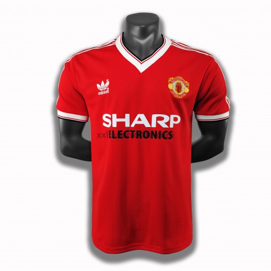 Fußballtrikot Manchester United Retro Heim 1983 Kurzarm