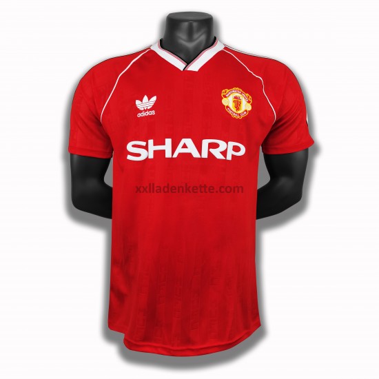 Fußballtrikot Manchester United Retro Heim 1988 Kurzarm