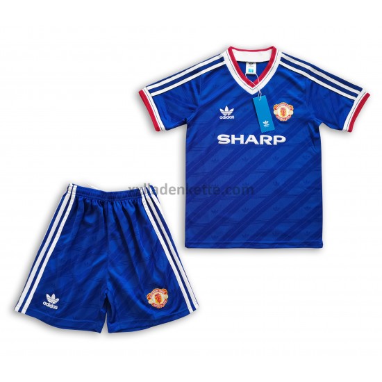 Fußballtrikot Manchester United Retro Kinder Auswärts 1986 Kurzarm