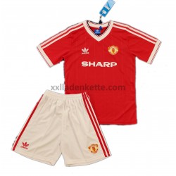 Fußballtrikot Manchester United Retro Kinder-Heim 1984 Kurzarm