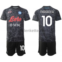 Fußballtrikot SSC Neapel Diego Maradona 10 Special Kinder Heim 2021-2022 Kurzarm