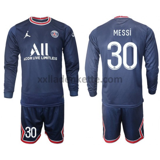 Fußballtrikot Paris Saint-Germain MESSI 30 Kinder Heim 2021-2022 Langarm