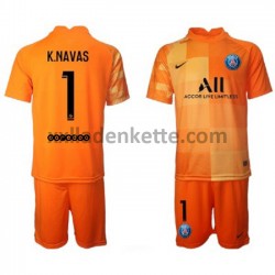 Fußballtrikot Paris Saint-Germain Torwart Keylor Navas 1 Kinder Heim 2021-2022 Kurzarm