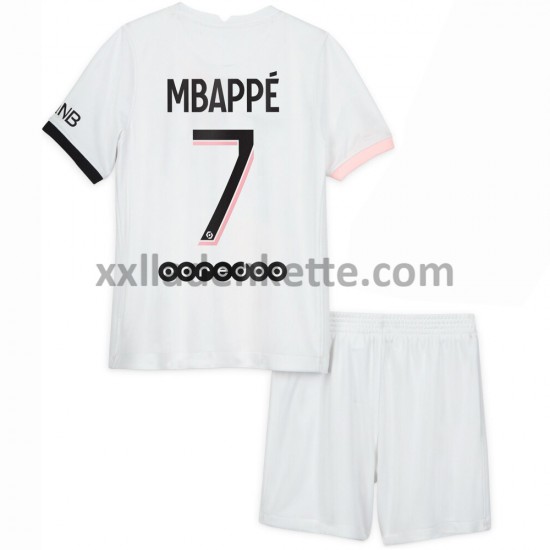 Fußballtrikot Paris Saint-Germain Kylian Mbappé 7 Kinder Auswärts 2021-2022 Kurzarm