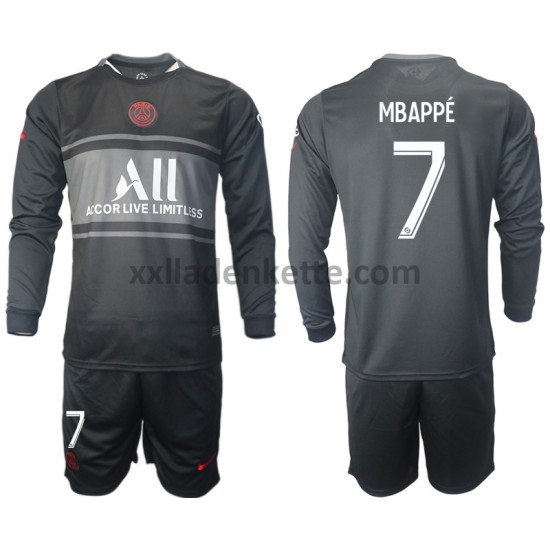 Fußballtrikot Paris Saint-Germain Kylian Mbappe 7 Kinder Ausweich 2021-2022 Langarm