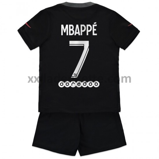 Fußballtrikot Paris Saint-Germain Kylian Mbappé 7 Kinder Ausweich 2021-2022 Kurzarm