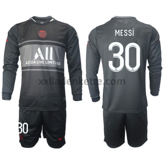 Fußballtrikot Paris Saint-Germain Lionel Messi 30 Kinder Ausweich 2021-2022 Langarm