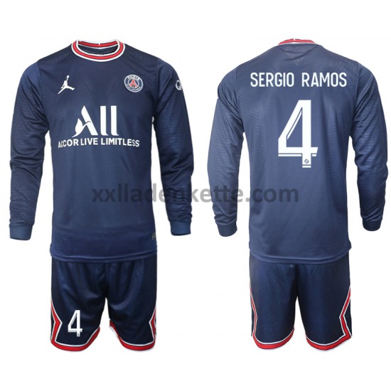 Fußballtrikot Paris Saint-Germain Sergio Ramos 4 Kinder Heim 2021-2022 Langarm