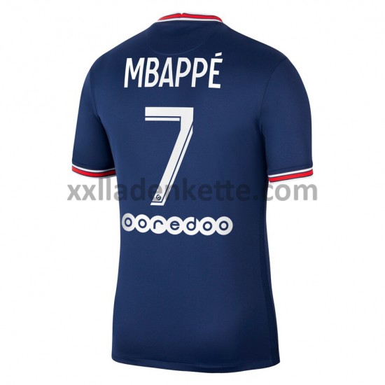 Fußballtrikot Paris Saint-Germain PSG Kylian Mbappé 7 Heim 2021-2022 Kurzarm