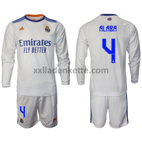 Fußballtrikot Real Madrid Alaba 4 Kinder Heim 2021-2022 Langarm