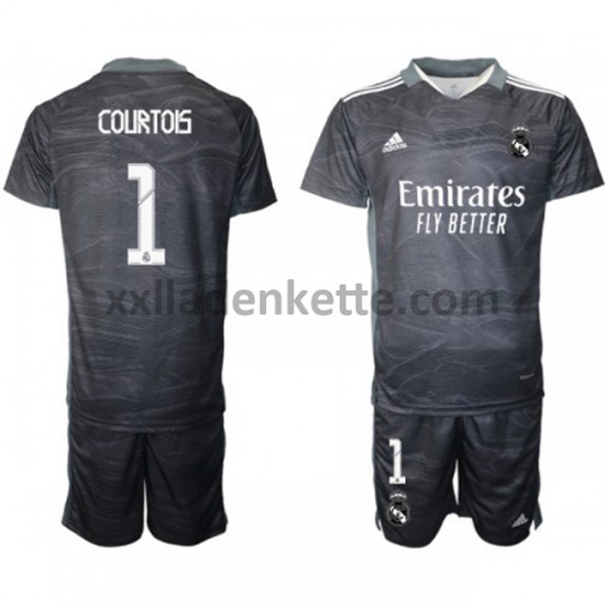 Fußballtrikot Real Madrid Torwart Thibaut Courtois 1 Kinder Heim 2021-2022 Kurzarm