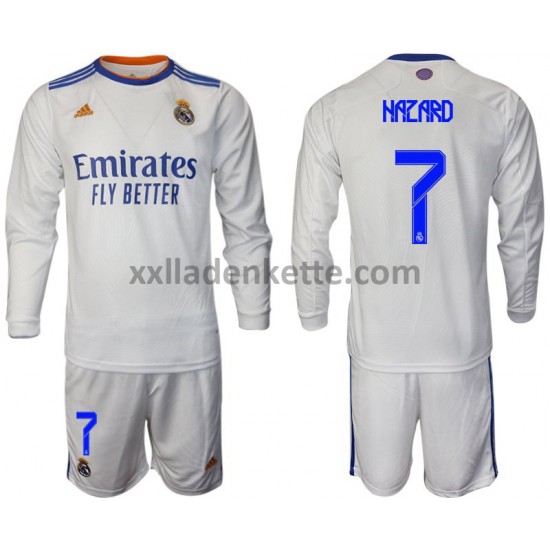 Fußballtrikot Real Madrid Hazard 7 Kinder Heim 2021-2022 Langarm