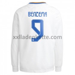 Fußballtrikot Real Madrid Karim Benzema 9 Heim 2021-2022 Langarm