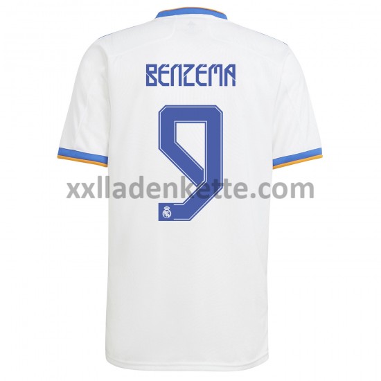 Fußballtrikot Real Madrid Karim Benzema 9 Heim 2021-2022 Kurzarm