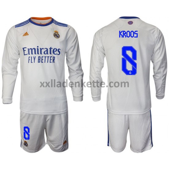 Fußballtrikot Real Madrid Kroos 8 Kinder Heim 2021-2022 Langarm