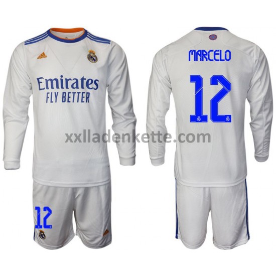 Fußballtrikot Real Madrid Marcelo 12 Kinder Heim 2021-2022 Langarm