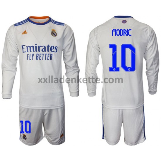 Fußballtrikot Real Madrid Modric 10 Kinder Heim 2021-2022 Langarm