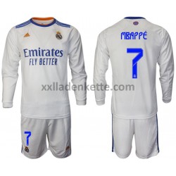 Fußballtrikot Real Madrid Heim Mbappe 7 2021-2022 Langarm