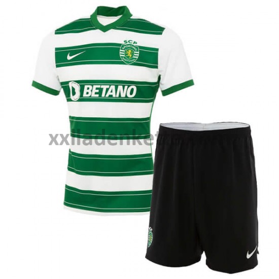 Fußballtrikot Sporting Lisbon Kinder Heim 2021-2022 Kurzarm