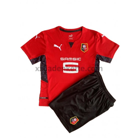 Fußballtrikot Stade Rennes Kinder Heim 2021-2022 Kurzarm